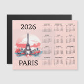 Paris 2026 Kalender Magnetkarte (Vorne/Hinten)