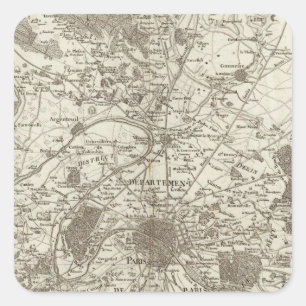 Paris 5 quadratischer aufkleber