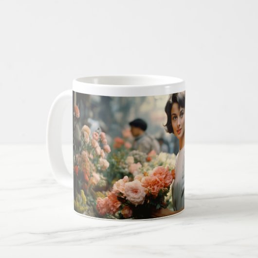 Paris 60er Blume Lady 12 Kaffeetasse (Vorderseite Links)