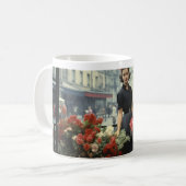 Paris 60er Blume Lady 4 Kaffeetasse (Vorderseite Links)
