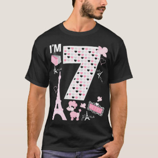 Paris 7. Geburtstag Girl Paris 7 Jahre Altes Match T-Shirt