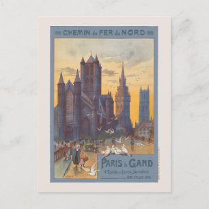 Paris à Gand Vintage Poster 1892 Postkarte