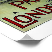 Paris a London, Chemin de Fer du Nord, Travel Poster (Ecke)