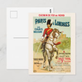 Paris à Londres Vintage Poster der 1890er Jahre Postkarte (Vorne/Hinten)
