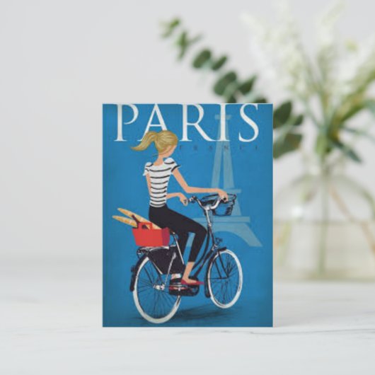Paris à Vélo Postkarte (Stehend Vorderseite)