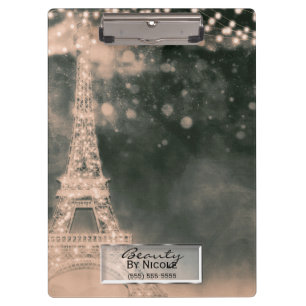 Paris Abend Night Lights Chic Glam Personalisiert Klemmbrett