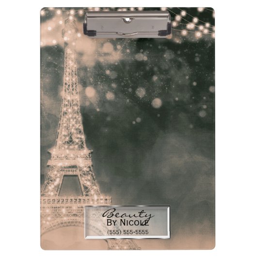 Paris Abend Night Lights Chic Glam Personalisiert Klemmbrett (Vorderseite)