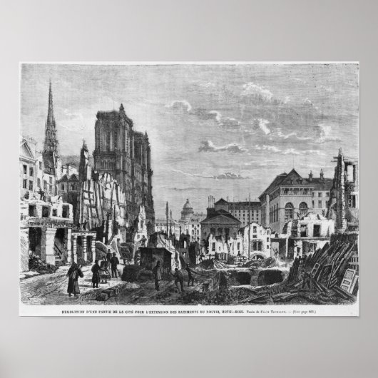 Paris, Abriss eines Teils der Stadt Poster (Vorne)