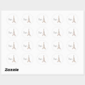 PARIS Abstrakt Gray Eiffel Tower Runder Aufkleber (Blatt)