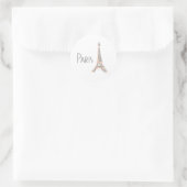 PARIS Abstrakt Gray Eiffel Tower Runder Aufkleber (Tasche)
