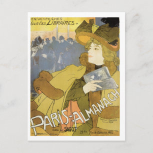 Paris Almanach, 1894 Vintage Art Nouveau Postkarte