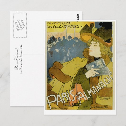 Paris-Almanach Postkarte (Vorne/Hinten)