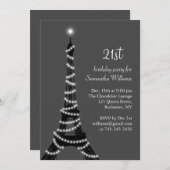 Paris am Abend 21. Geburtstag Einladung (Vorne/Hinten)