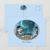 Paris am Abend Post Card - Happy Postkarte (Vorne/Hinten)