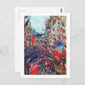Paris am Nationalfeiertag, Claude Monet Postkarte (Vorne/Hinten)