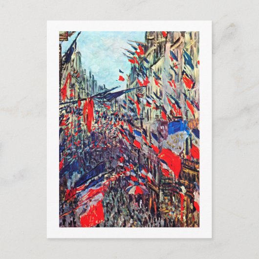 Paris am Nationalfeiertag, Claude Monet Postkarte (Vorderseite)