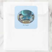 Paris am Night Square Stickers - Happy (Tasche)