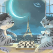 Paris am Night Vinyl Sticker (verschiedene Größen) (Vorderseite)