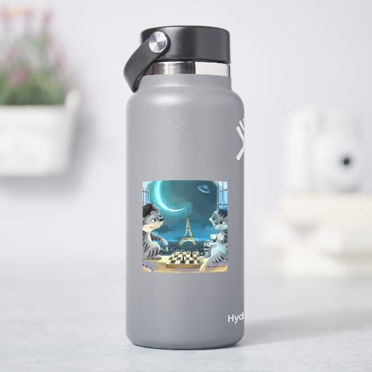Paris am Night Vinyl Sticker (verschiedene Größen) (HydroFlask)