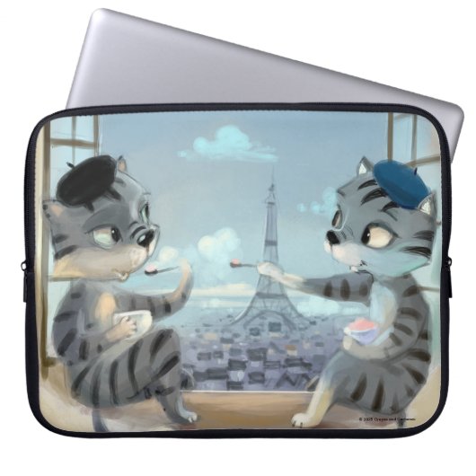 Paris am Tag Laptop-Schläfchen (verschiedene Größe Laptopschutzhülle (Vorderseite)