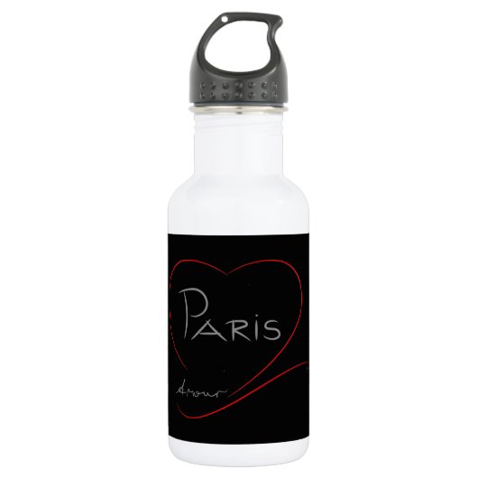 PARIS Amour (Herz) Edelstahlflasche (Vorderseite)