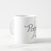 PARIS Amour mit Eiffelturm Kaffeetasse (Vorderseite Links)