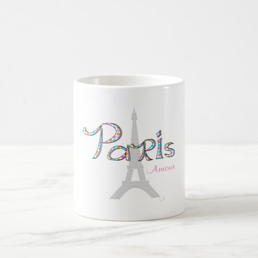 PARIS Amour mit Eiffelturm Kaffeetasse (Mittel)