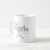 PARIS Amour mit Eiffelturm Kaffeetasse (Vorderseite Links)