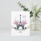 Paris Amour Wrapped Canvas Print Postcard Postkarte (Stehend Vorderseite)