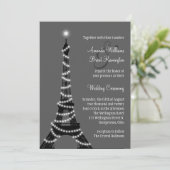 Paris an der Nachthochzeits-Einladung Einladung (Stehend Vorderseite)