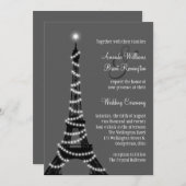 Paris an der Nachthochzeits-Einladung Einladung (Vorne/Hinten)