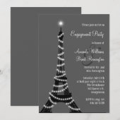 Paris an der NachtVerlobungs-Party Einladung (Vorne/Hinten)
