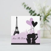 Paris Ankündigung Datum freihalten (Lila 2) (Stehend Vorderseite)