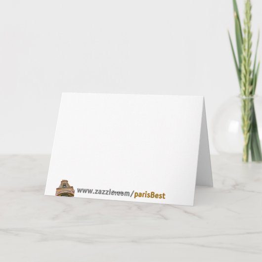 Paris-Anmerkungskarte, die das Louvre kennzeichnet Karte (Rückseite)