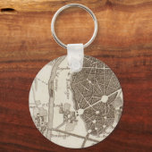 Paris Antike Karte Schlüsselanhänger (Vorderseite)