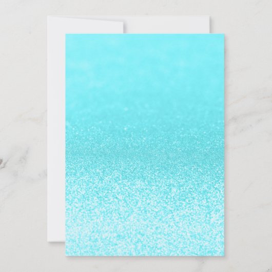 Paris Aquamarin Blue Glitzern Lights Quinceñera Einladung (Rückseite)