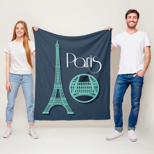Paris aquamarin fleecedecke (Beispiel)