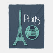 Paris aquamarin fleecedecke (Vorderseite)