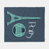 Paris aquamarin fleecedecke (Vorderseite (Horizontal))