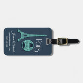 Paris aquamarin gepäckanhänger (Vorderseite horizontal)