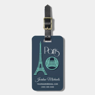 Paris aquamarin gepäckanhänger