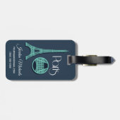 Paris aquamarin gepäckanhänger (Rückseite horizontal)