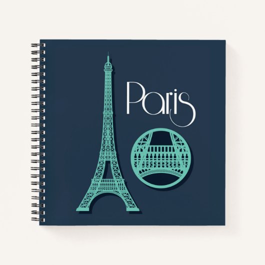 Paris Aquamarin Notizblock (Vorderseite)