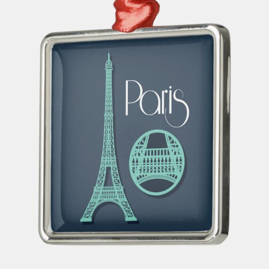 Paris aquamarin ornament aus metall (Links)