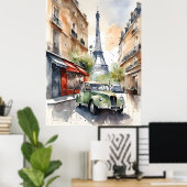 Paris-Aquarell-Kunst Poster (Heimbüro)