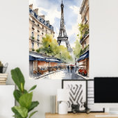 Paris-Aquarell-Kunst Poster (Heimbüro)