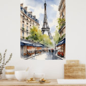 Paris-Aquarell-Kunst Poster (Küche)