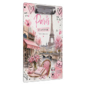 Paris Aquarell Rosa Klemmbrett (Rechts)