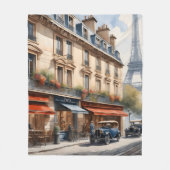 Paris Aquarellmalerei Fleecedecke (Vorderseite)