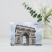 Paris Arc de Triomphe Blick Postkarte (Stehend Vorderseite)